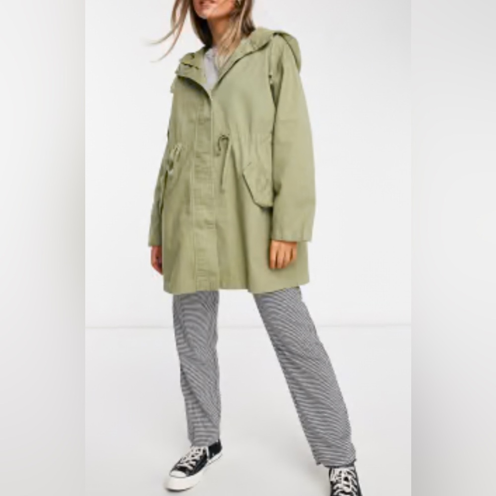 ASOS Design Women’s Lightweight Parka Utility Jacket Light Sage Green Size 10